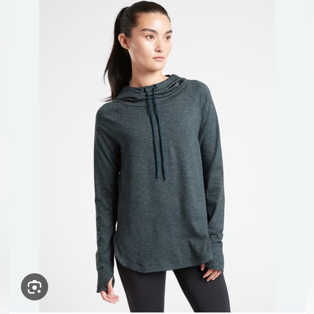 Athleta Uptempo Blue Long Sleeve Hoodie Sweatshirt
